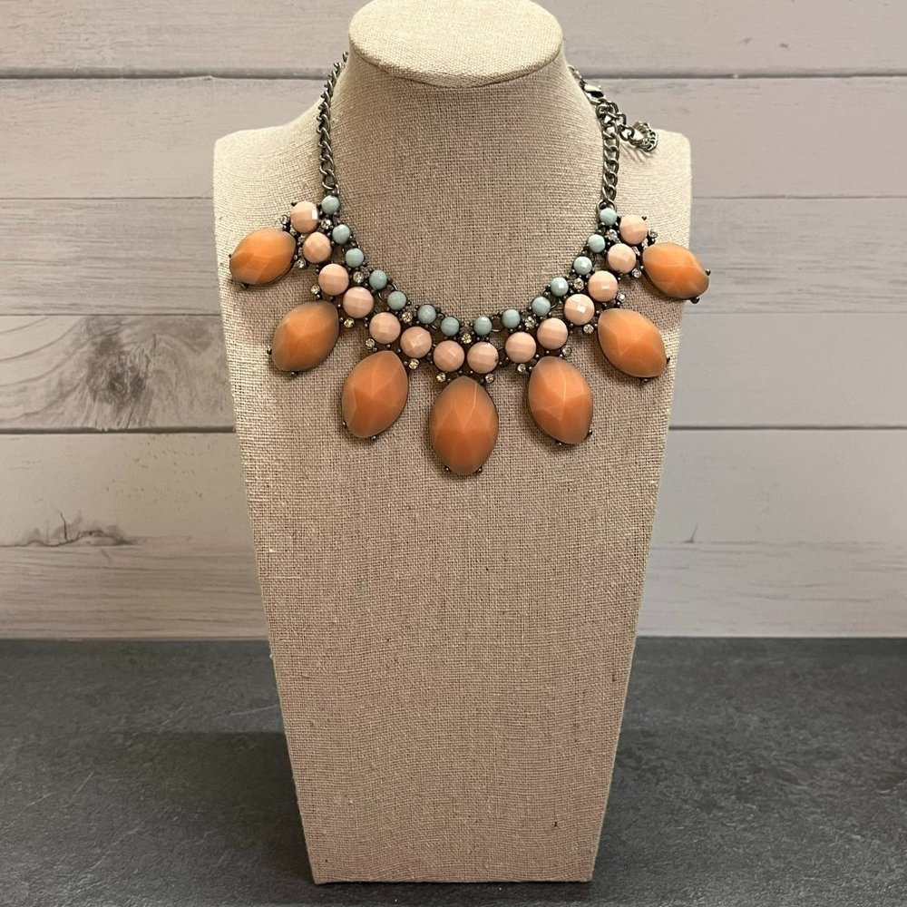 Pastel Pink and Blueberry Milk Bib Necklace